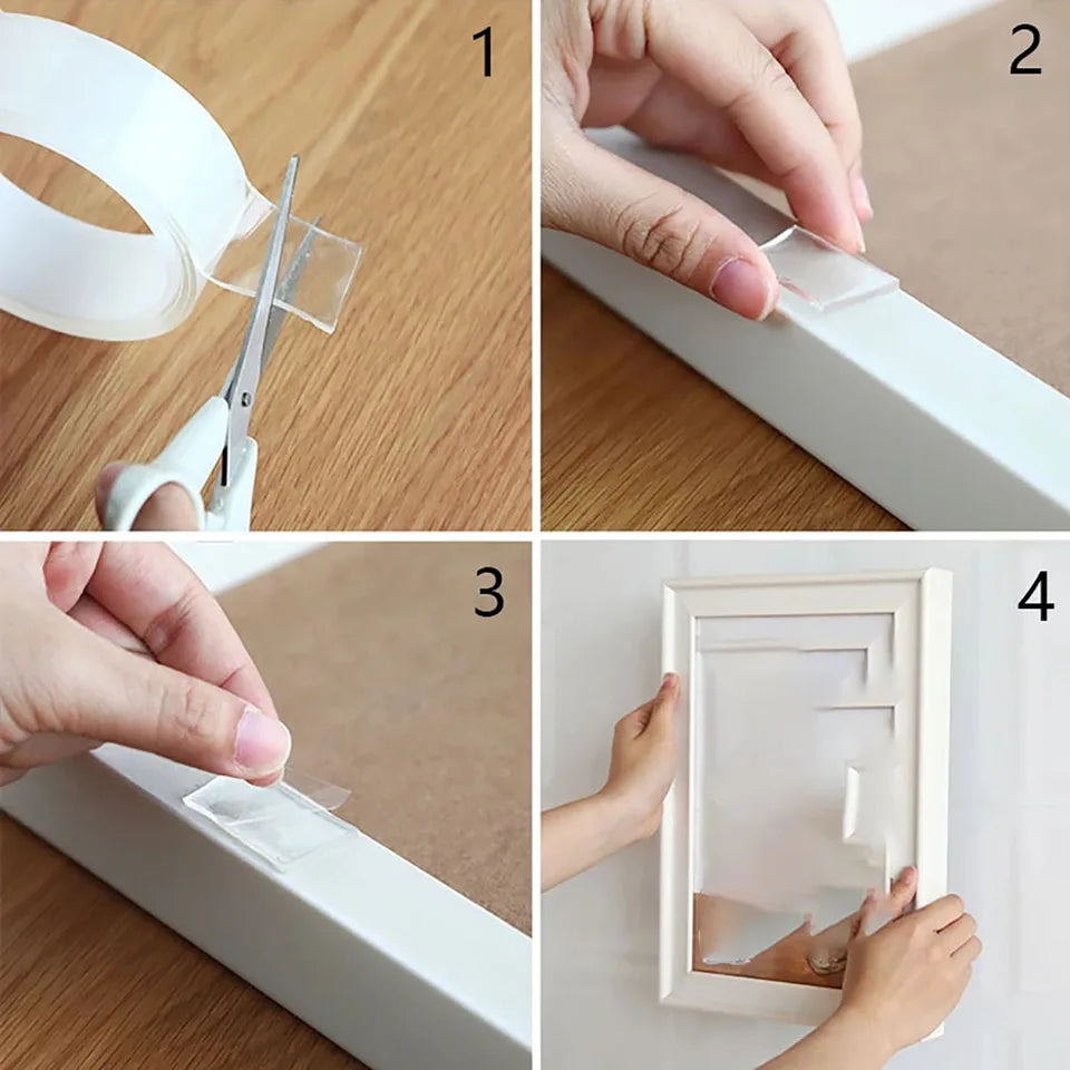 Double sided adhesive tape roll